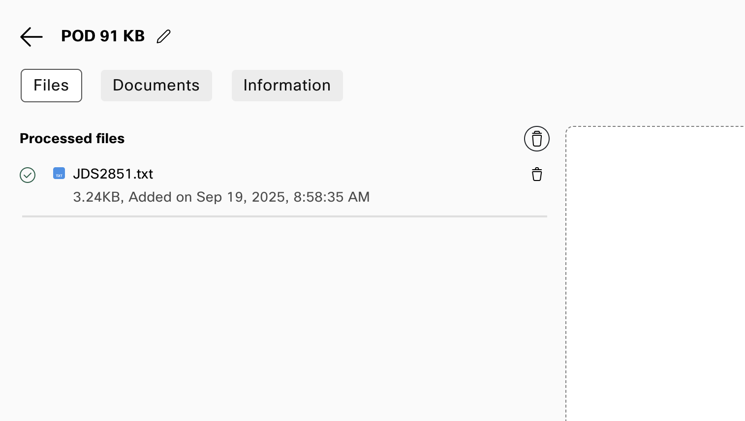 Knowledge Base with Files Processed