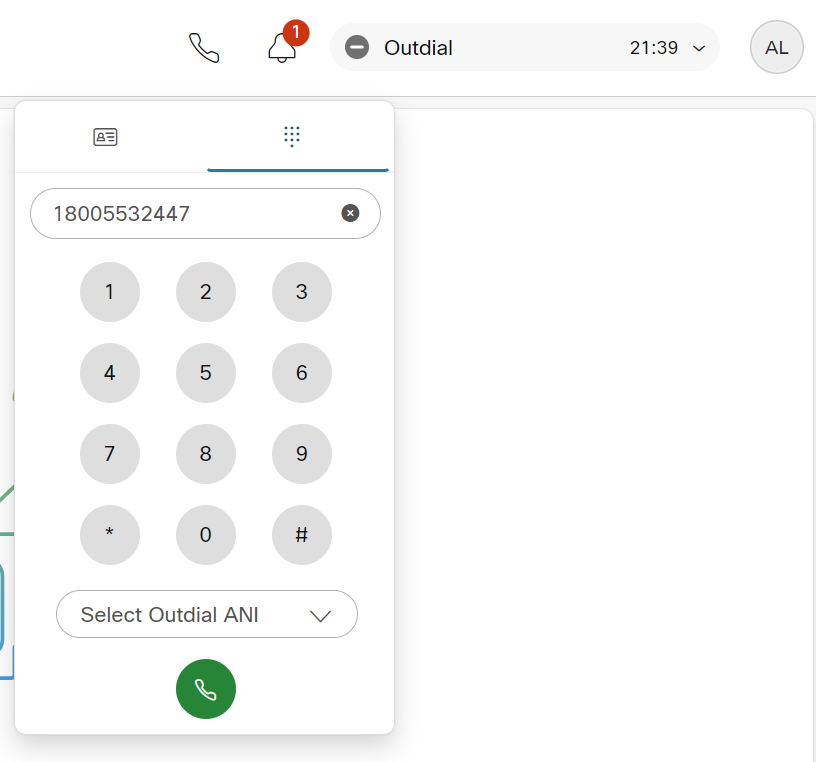 Outdial Pad